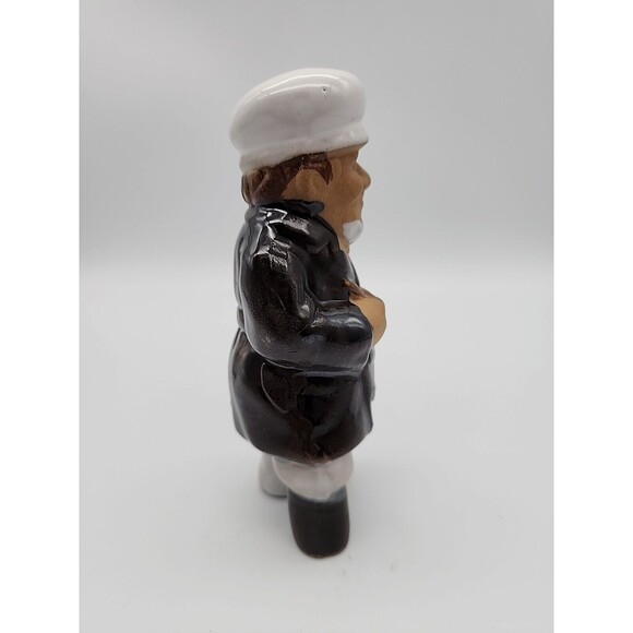 Sea Captain Peg Leg Glazed Pottery Ceramic Figurine Canadian Folk Art - Picture 4 of 12